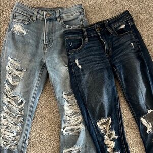 American Eagle Outfitters Skinny Jeans Blue & Distressed Bundle